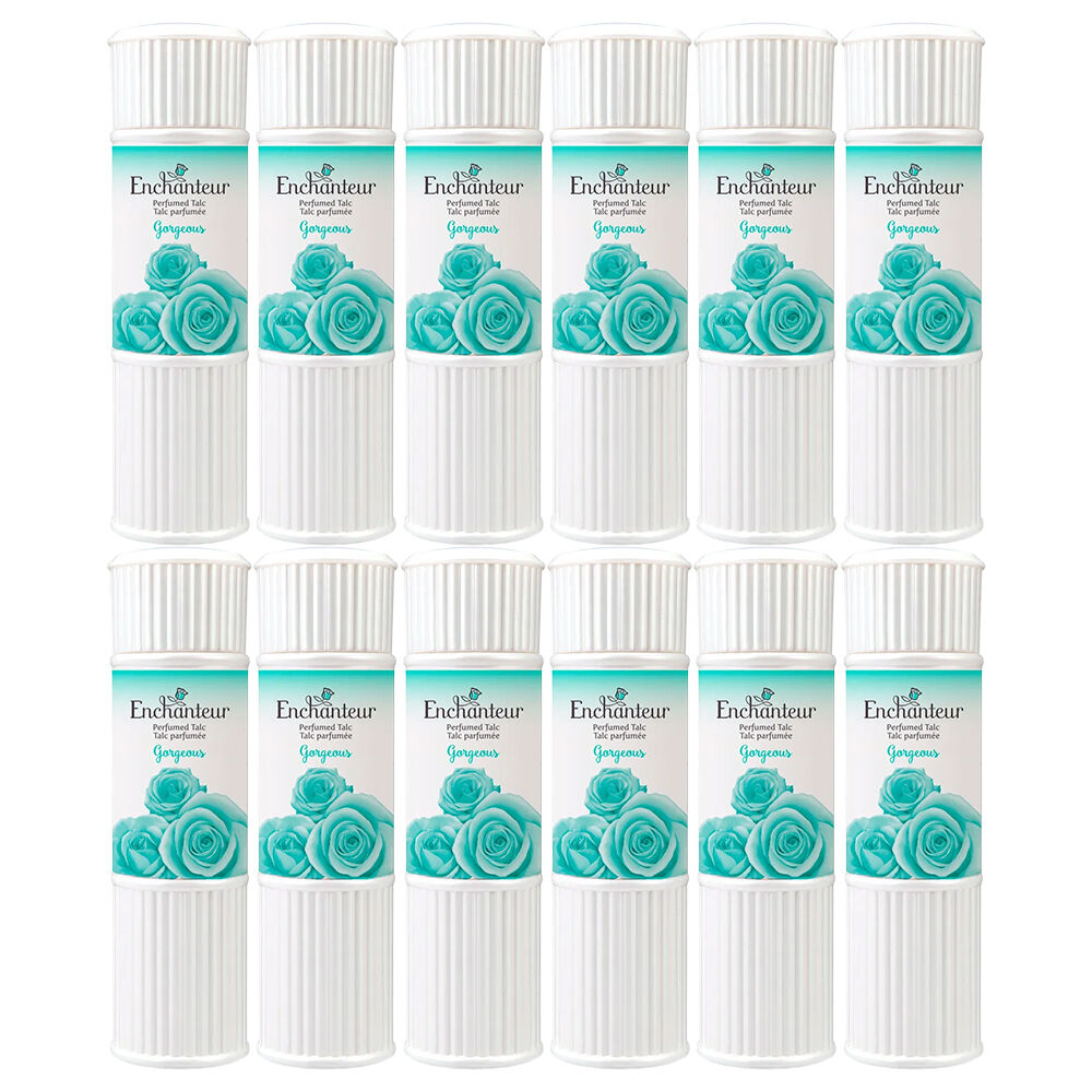 Enchanteur Gorgeous Perfumed Talc 100g x 12 Pack Silky Floral Body Powder