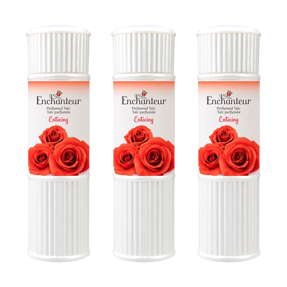 Enchanteur Enticing Perfumed Talc 200g x 3 Pack Silky Smooth Floral Body Powder
