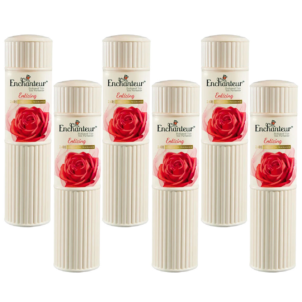Enchanteur Enticing Perfumed Talc 200g x 6 Pack Silky Smooth Floral Body Powder