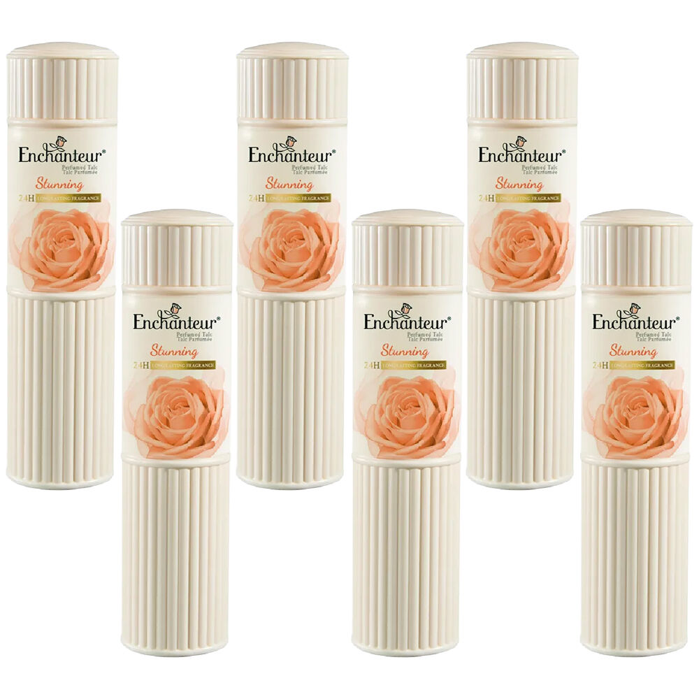 Enchanteur Stunning Perfumed Talc 200g x 6 Pack Silky Smooth Floral Powder