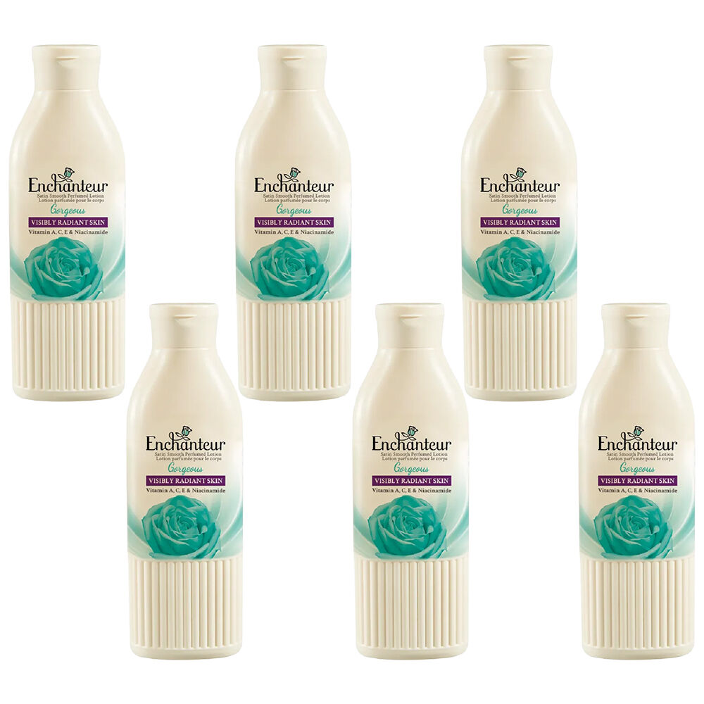 Enchanteur Gorgeous Perfumed Body Lotion 200ml x6 Pack Nourishing Skincare