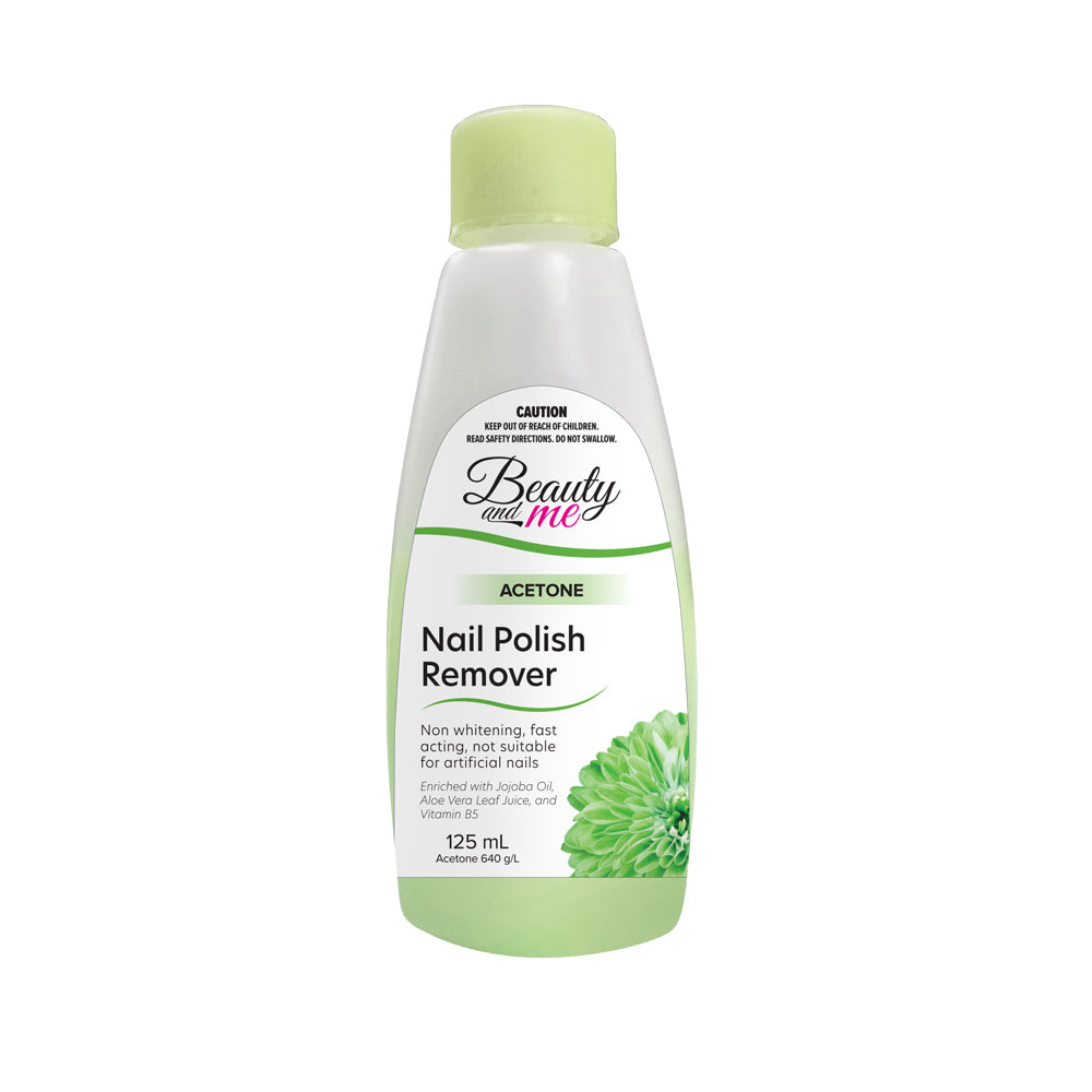 Beauty & Me Nail Polish Remover 125ml Acetone Natural Nails Only Australia