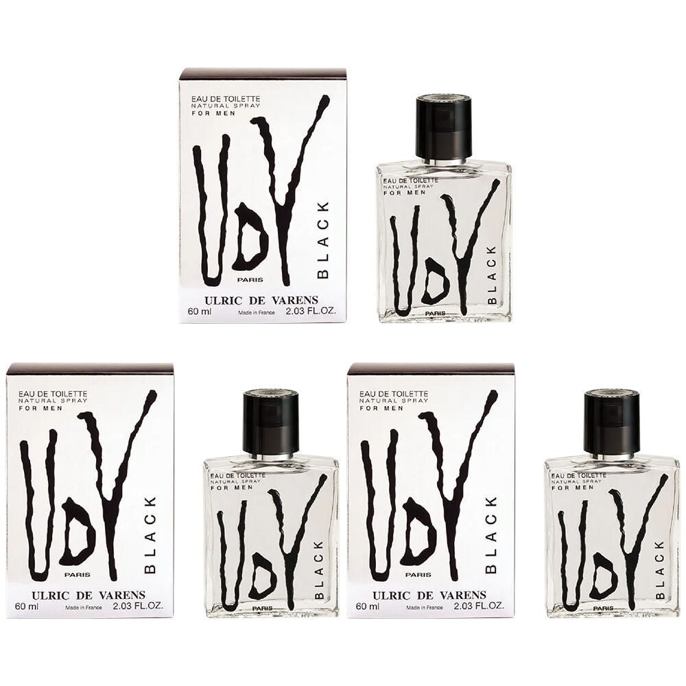 Ulric De Varens UDV Black Eau De Toilette for Men 60ml 3 Packs Set