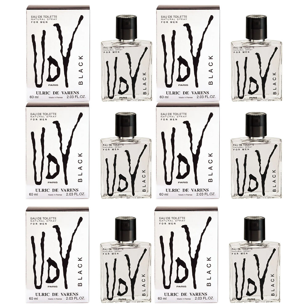 Ulric De Varens UDV Black Eau De Toilette for Men 60ml 6 Packs Set