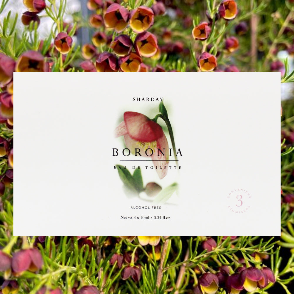 Sharday Boronia Eau De Toilette 3 x 10ml Alcohol Free Floral Perfume Gift Set