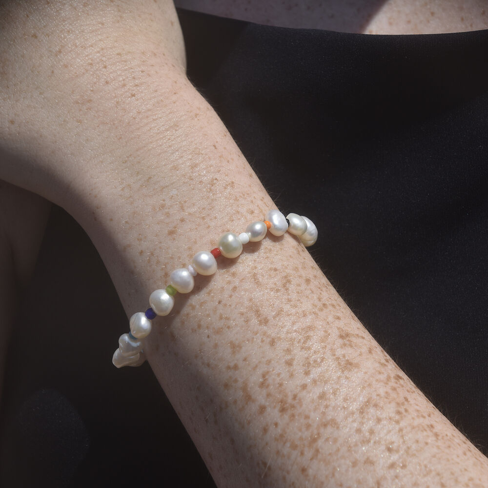Culturesse Loxie Coastal Muse Beaded Pearl Bracelet