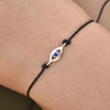 Culturesse Aysun Gold Evil Eye Bracelet (Black String)