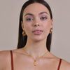Culturesse Bernadette 24K Sculpture Hoop Earrings
