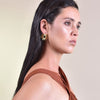 Culturesse Lumina Artisan 24K Onyx Sun Earrings