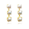Culturesse Lyanna 22K Premium Pearl Drop Earrings (3 Pearls)