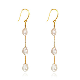 Culturesse Aquene Freshwater Pearl String Earrings