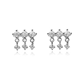 Culturesse Nour Fine Diamante Blind Earrings (Silver)