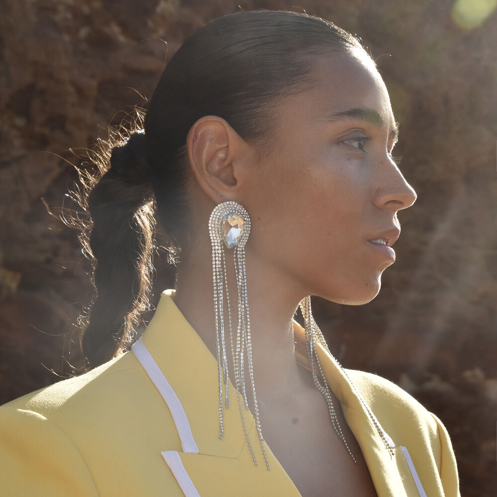 Culturesse Isolde Diamante Tassel Drop Earrings