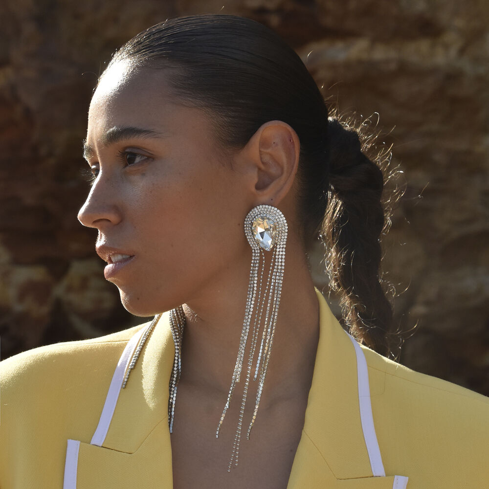 Culturesse Isolde Diamante Tassel Drop Earrings