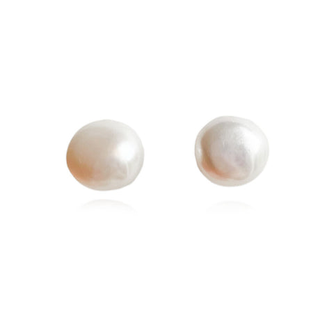 Culturesse Bay Baroque Pearl Stud Earrings (Imperfect No.4)