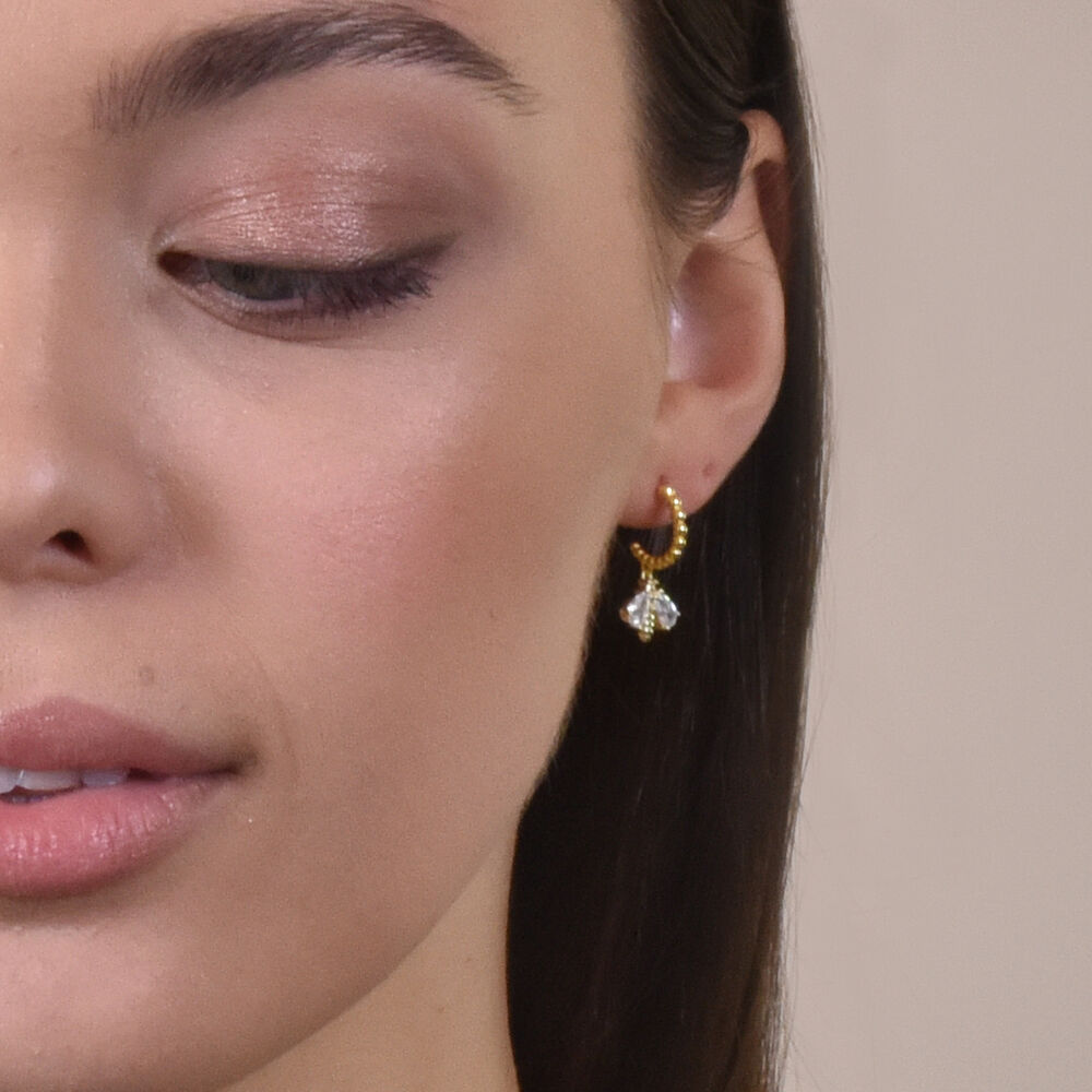 Culturesse Morley Gold Vermeil Bee Drop Earrings