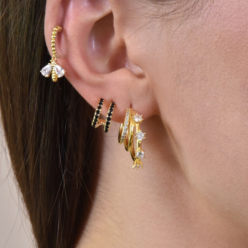 Culturesse Morley Gold Vermeil Bee Drop Earrings