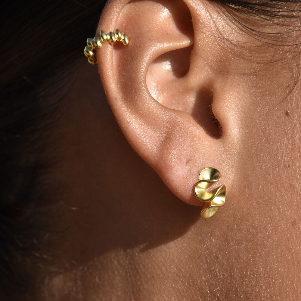 Culturesse Flori Artisan Beaded Cuff Earring (Single Piece Gold)