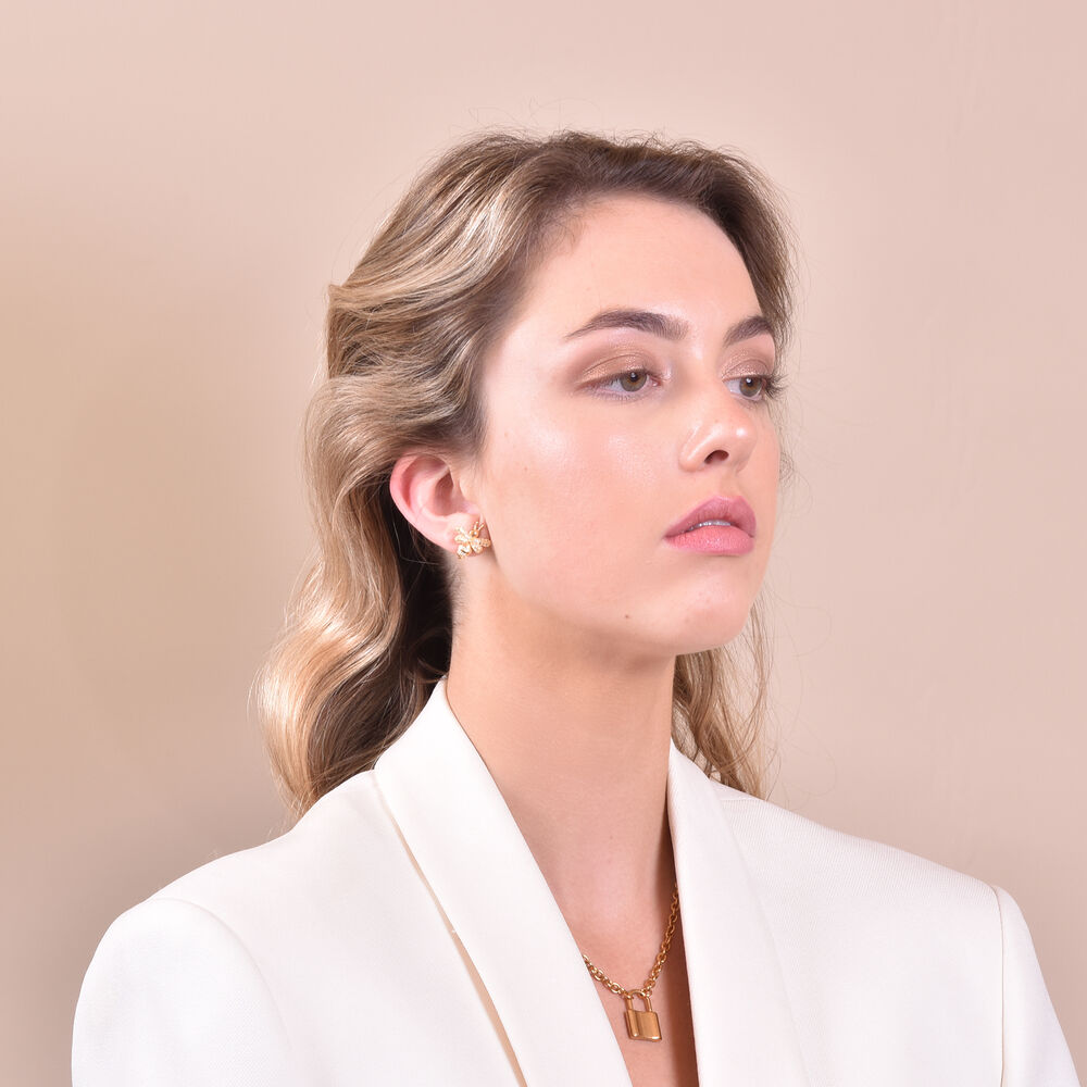 Culturesse Levina Gold Bee Earrings