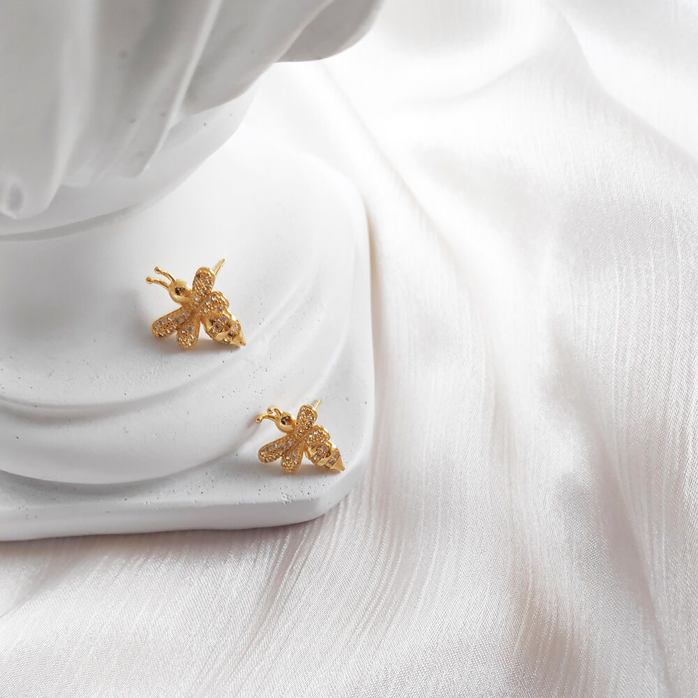 Culturesse Levina Gold Bee Earrings