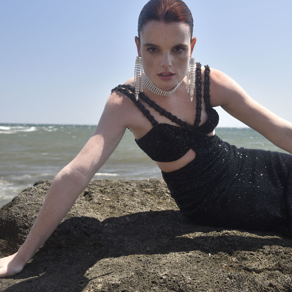 Culturesse Bellatrix Catwalk Diamante Statement Earrings