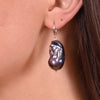 Culturesse Ebony Mediterranean Dark Baroque Pearl Earrings