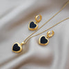 Culturesse Esmeray Black Onyx Heart Drop Earrings