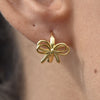 Culturesse Liana Bow Tie Hoop Earrings (Gold)