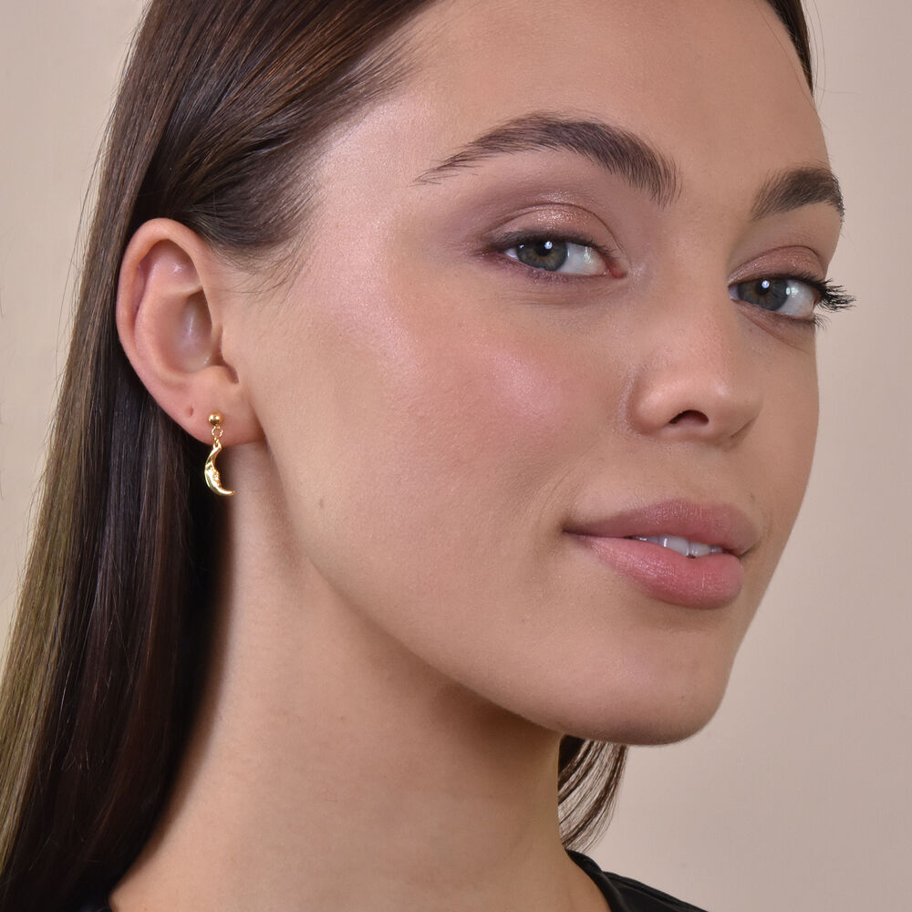 Culturesse Amaris Gold Filled Dainty Moon Earrings