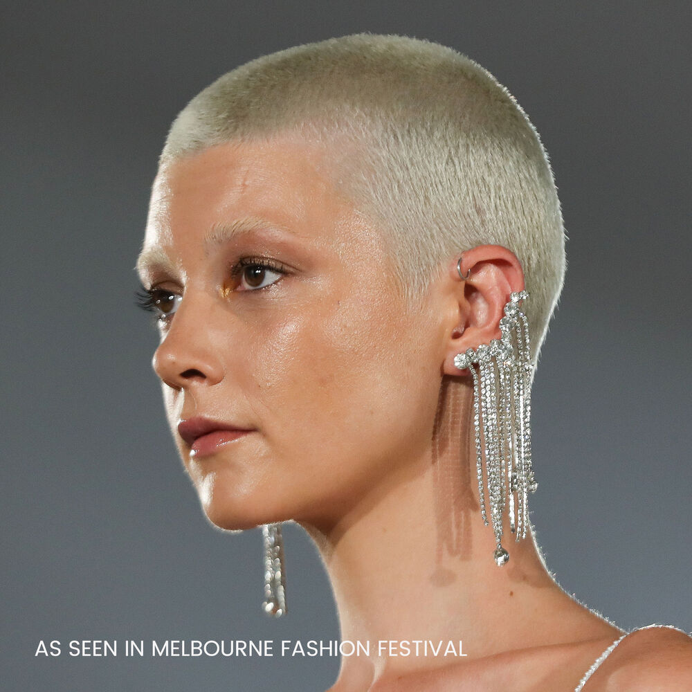 Culturesse Bespoke Diamante Climber Earrings