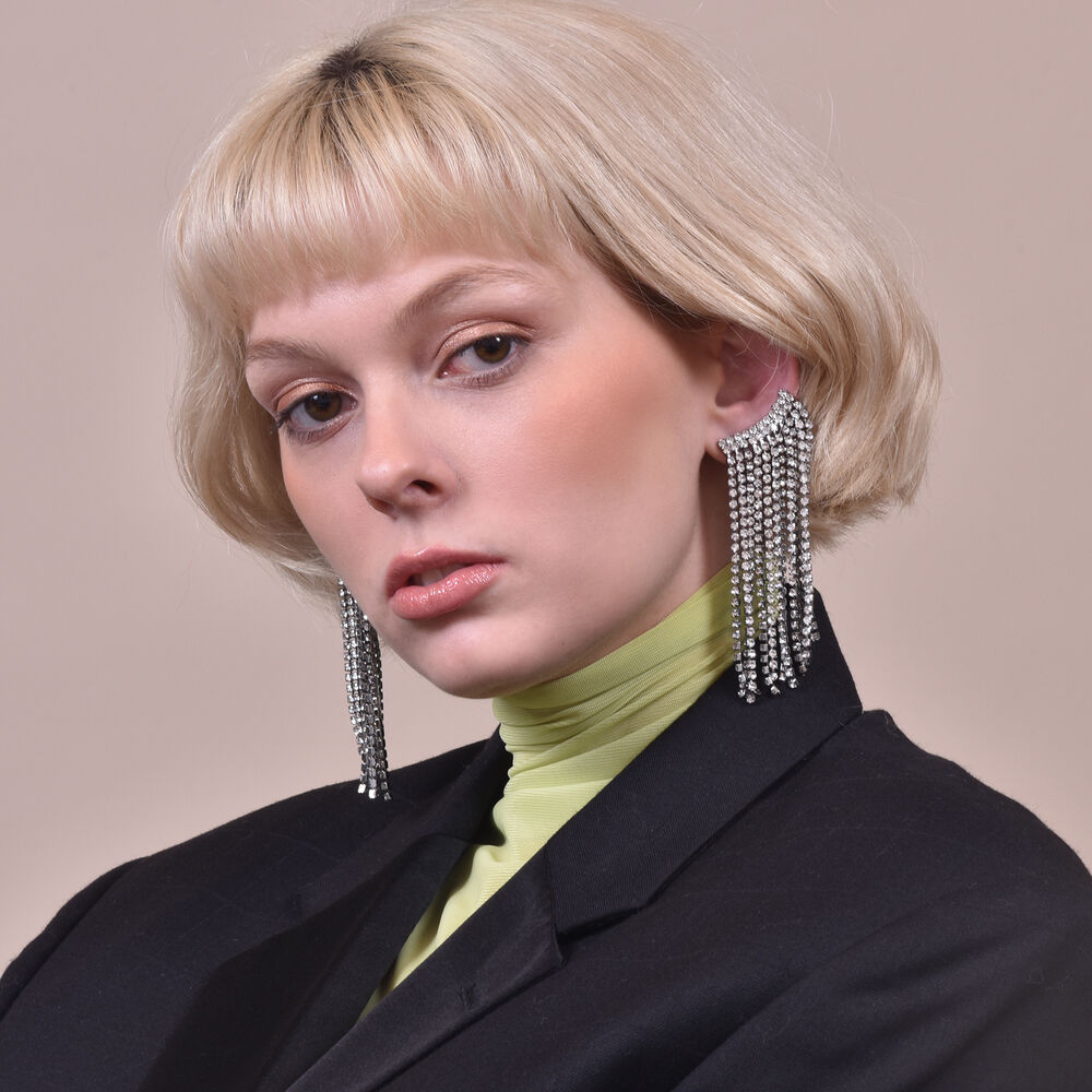 Culturesse Lais Diamante Tassel Earrings