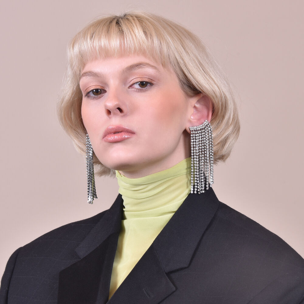 Culturesse Lais Diamante Tassel Earrings