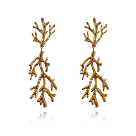Culturesse Alvena Coral Statement Earrings