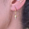 Culturesse Niko Gold Vermeil Cross Drop Earrings