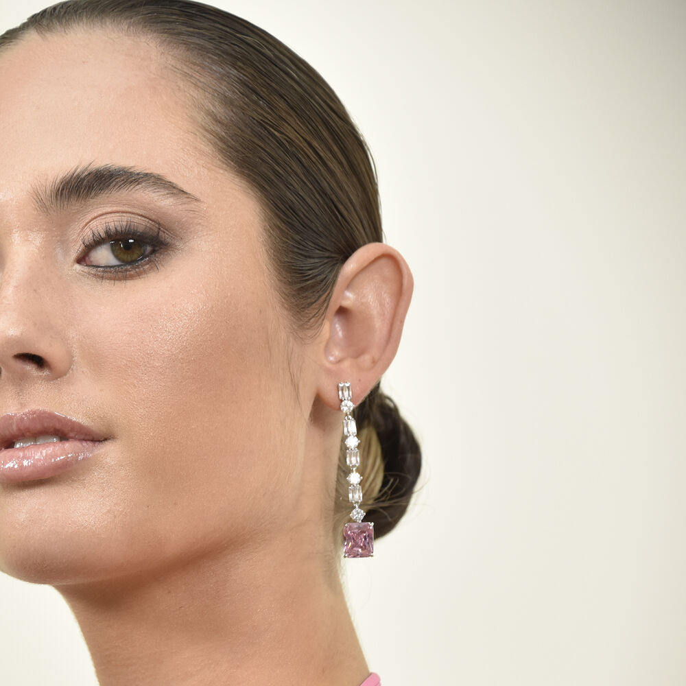 Culturesse Annalee Crystal Drop Earrings (Rose Blush)