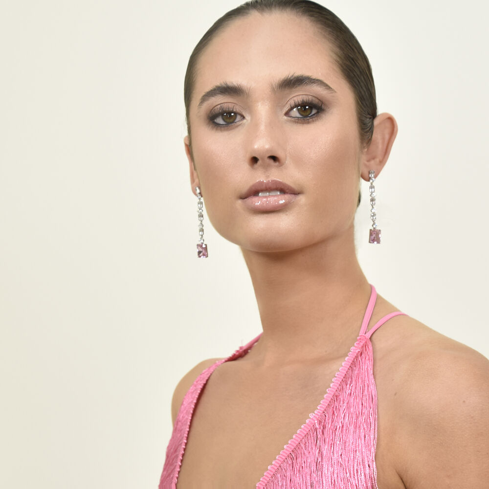 Culturesse Annalee Crystal Drop Earrings (Rose Blush)