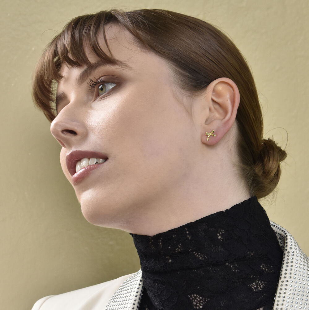 Culturesse Tilda Dainty Bow Tie Earrings (Gold)