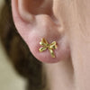 Culturesse Tilda Dainty Bow Tie Earrings (Gold)