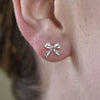Culturesse Tilda Dainty Bow Tie Earrings (Silver)