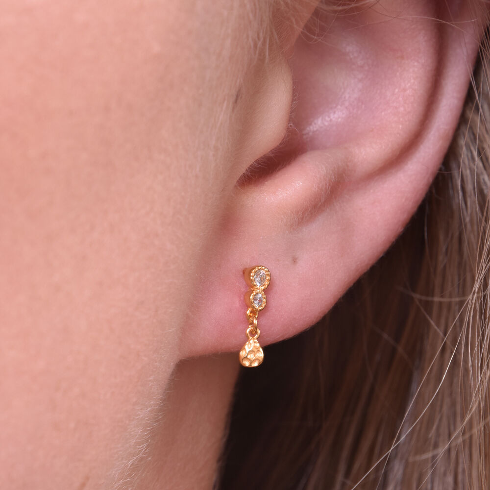 Culturesse Pia Gold Filled Dainty Drop Earrings