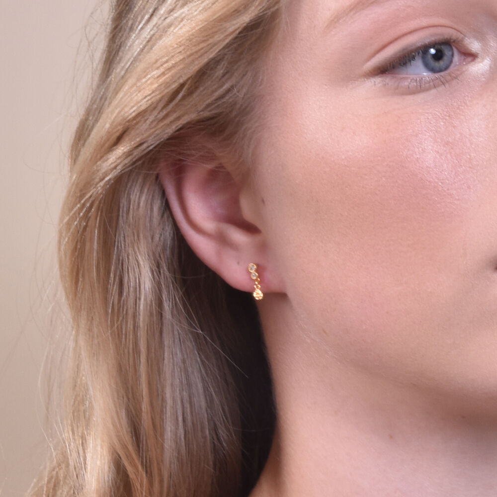 Culturesse Pia Gold Filled Dainty Drop Earrings