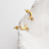 Culturesse Gemma Gold Filled Dainty Moon Earrings