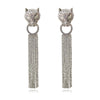 Culturesse Chase Diamante Leopard Statement Earrings (Oversized)