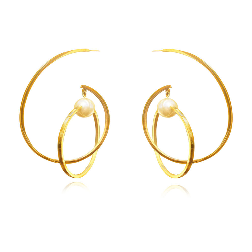 Culturesse Orbit Sculptural Hoop Statement Earrings