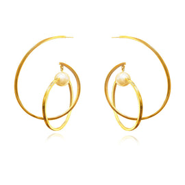 Culturesse Orbit Sculptural Hoop Statement Earrings