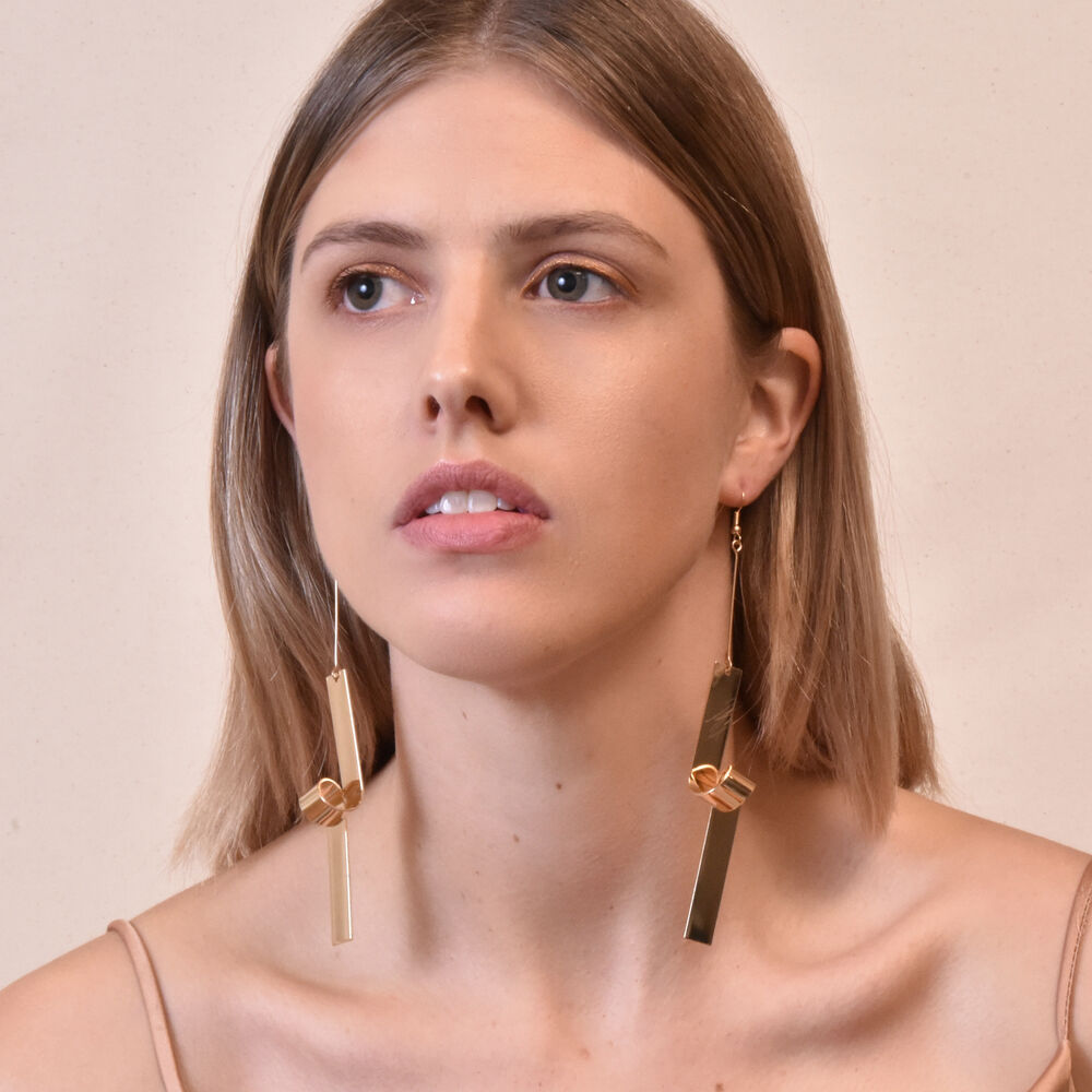 Culturesse Eilleen Golden Twirl Earrings