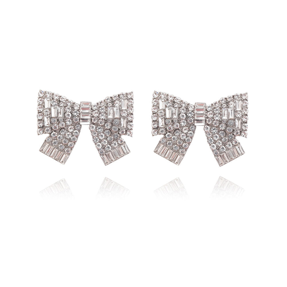 Culturesse Mon Cherie Diamante Bow Earrings