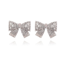 Culturesse Mon Cherie Diamante Bow Earrings