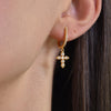 Culturesse Charbel Fine Diamante Cross Drop Earrings