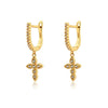 Culturesse Charbel Fine Diamante Cross Drop Earrings